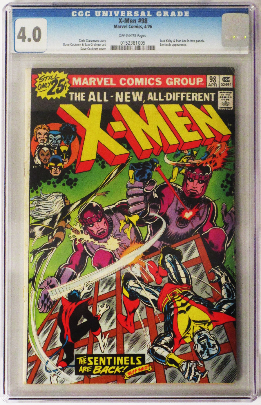 X-Men Vol 1 #98 Cover C CGC 4.0 25-Cent Regular Cover