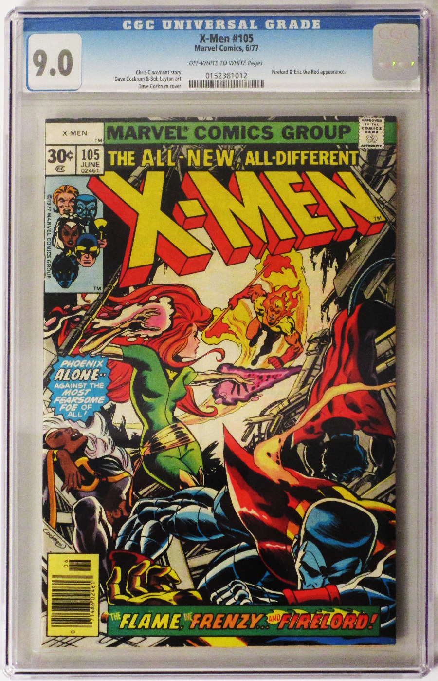 X-Men Vol 1 #105 Cover C CGC 9.0 30-Cent Regular Cover