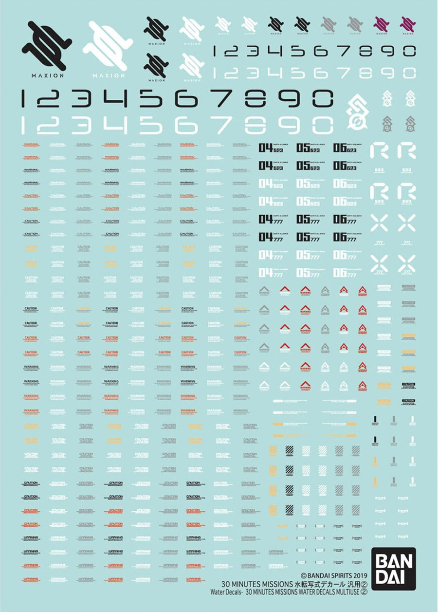 30 Minutes Missions Water Decals - Bag Of 6 Units - Multiuse 2 Decal Set