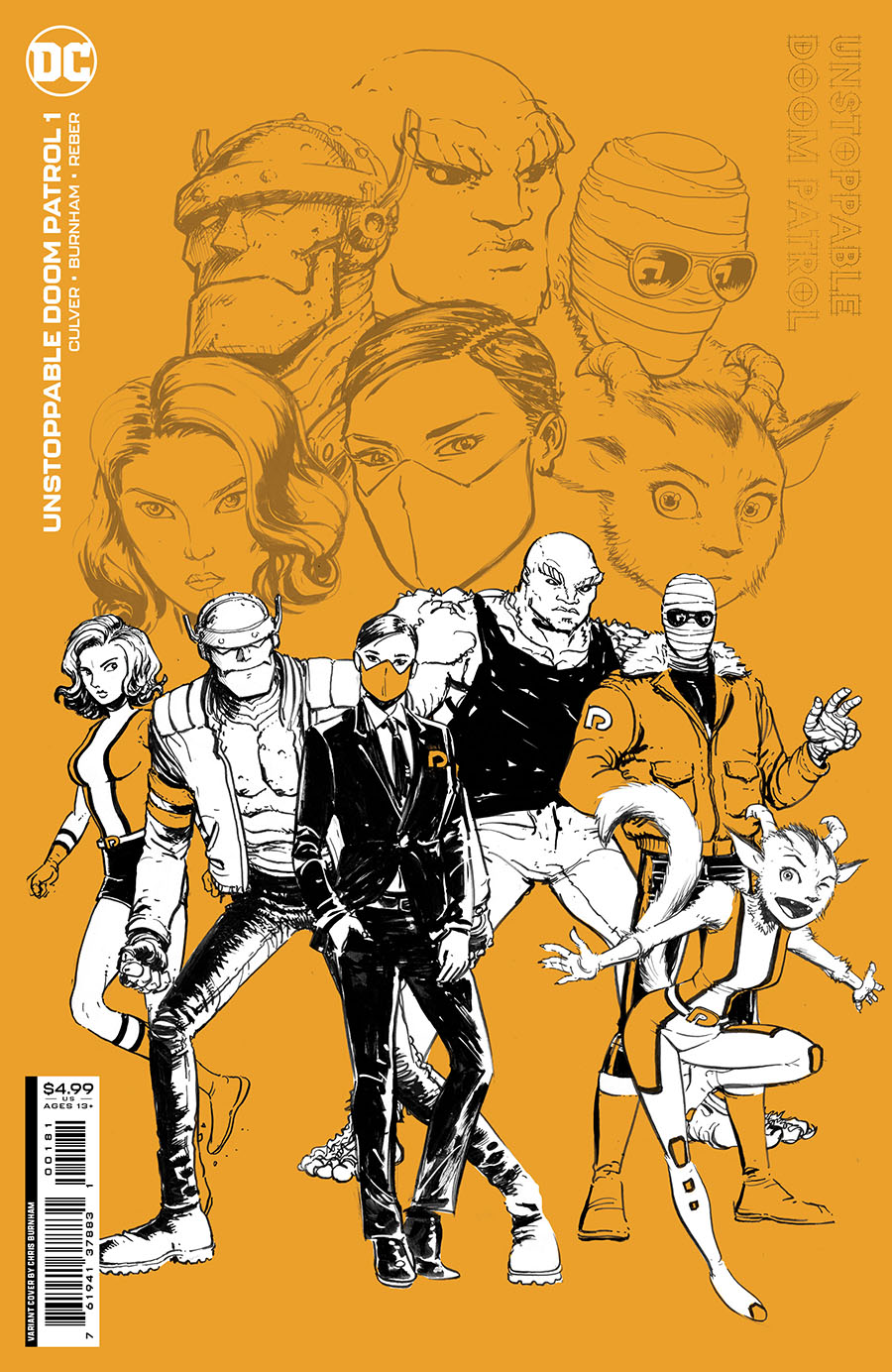 Unstoppable Doom Patrol #1 Cover C Variant Chris Burnham Design Card Stock Cover