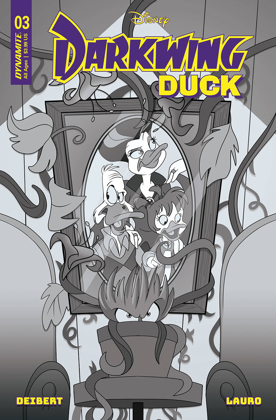 Darkwing Duck Vol 3 #3 Cover X Incentive Trish Forstner Black & White Cover