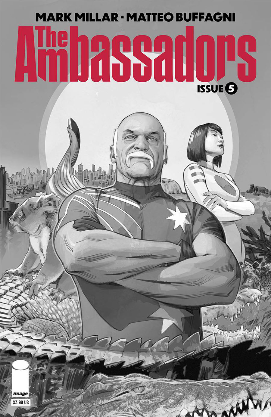 Ambassadors #5 Cover B Variant Matteo Buffagni Black & White Cover