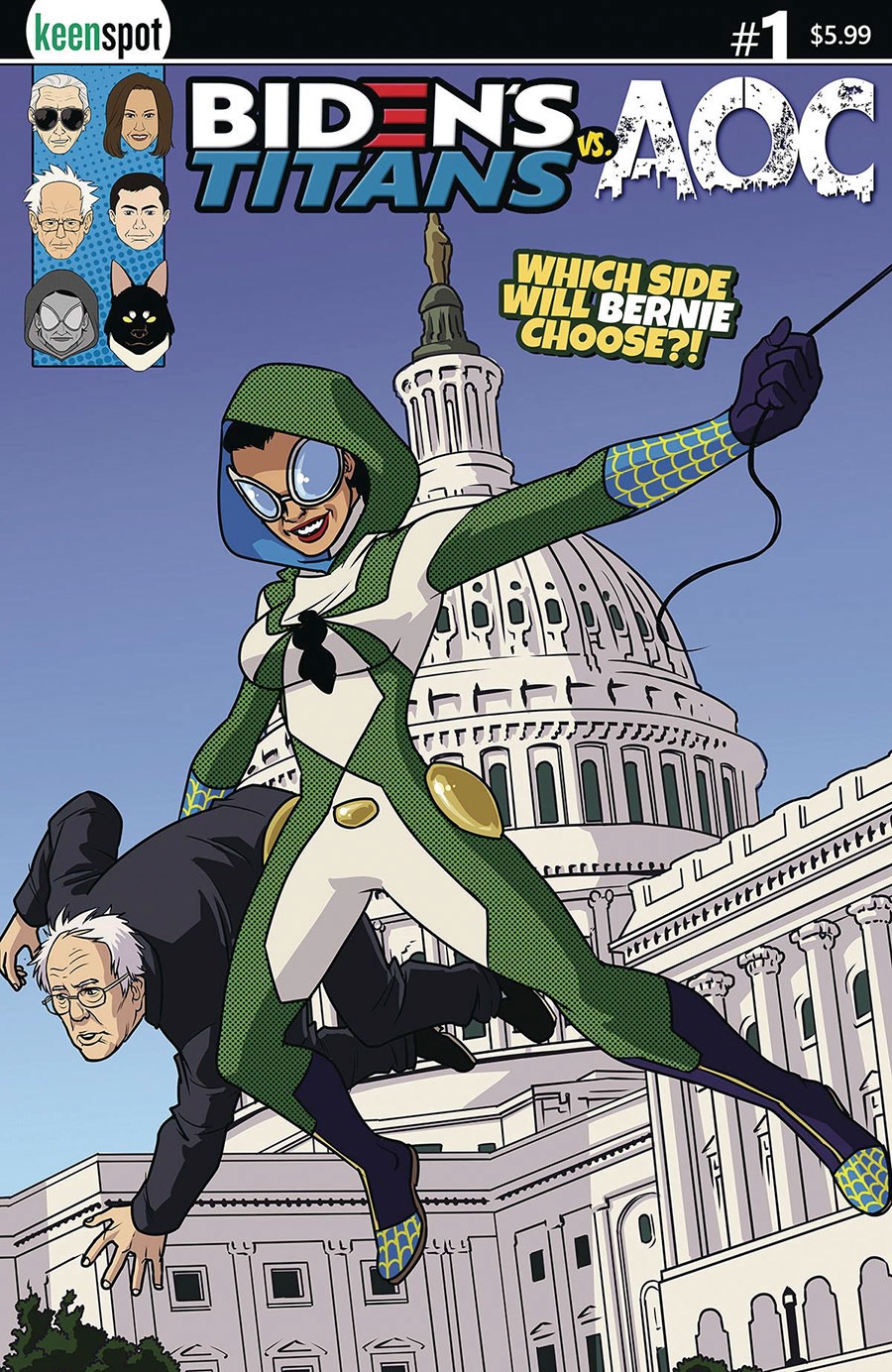 Bidens Titans vs AOC #1 (One Shot) Cover D Variant Shawn Remulac Bernies Choice Cover