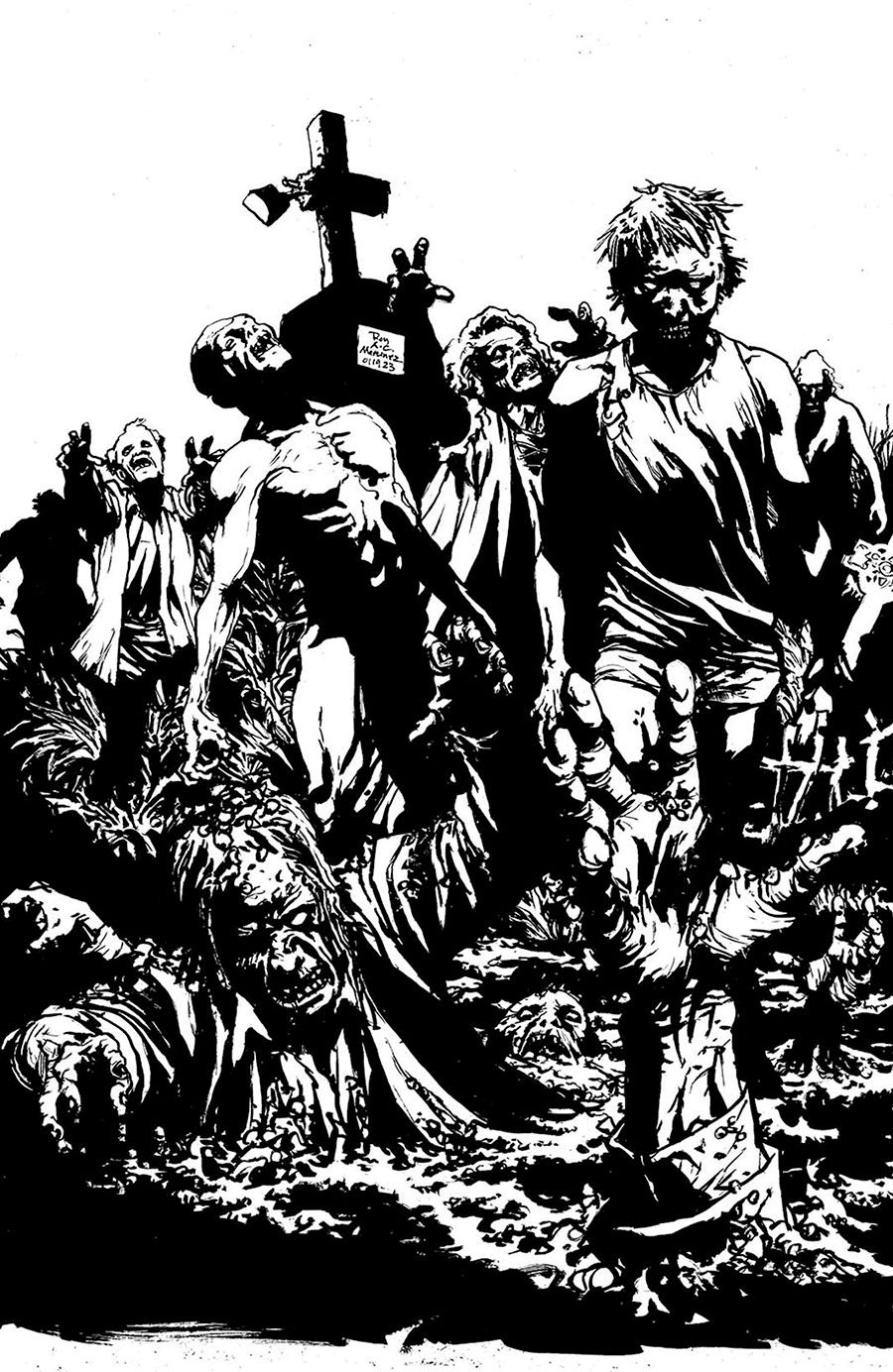 Night Of The Living Dead Kin #1 Cover D Limited Edition Roy Alan Martinez Black & White Cover