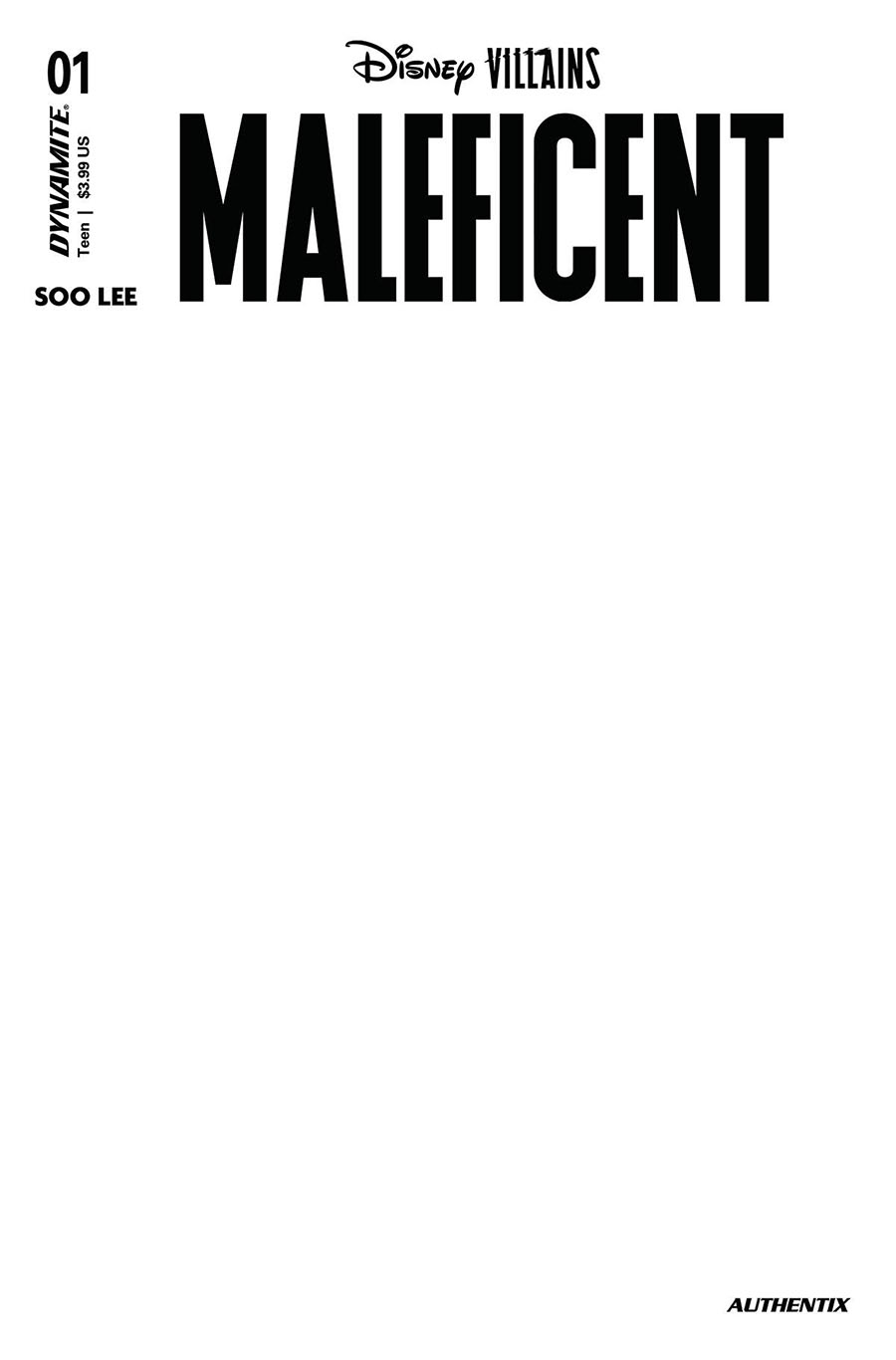 Disney Villains Maleficent #1 Cover F Variant Blank Authentix Cover