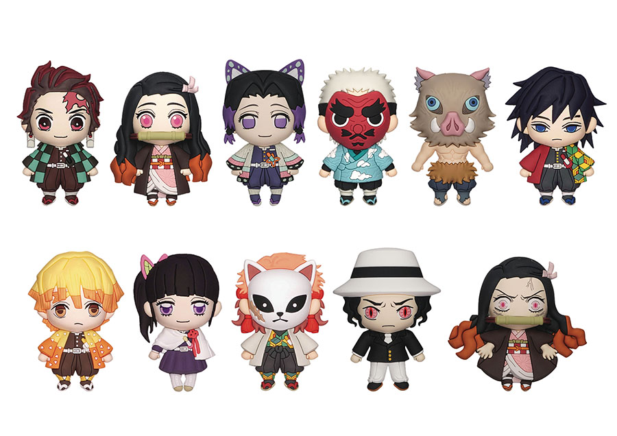 Demon Slayer Kimetsu No Yaiba 3D Foam Bag Clip Series 1 Blind Mystery Box 24-Piece Display