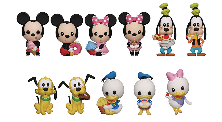 Disney Mickey & Friends With Food 3D Foam Bag Clip Blind Mystery Box 24-Piece Display
