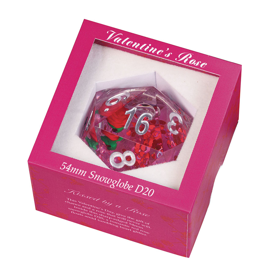 Snow Globe Valentines Rose 54mm D20