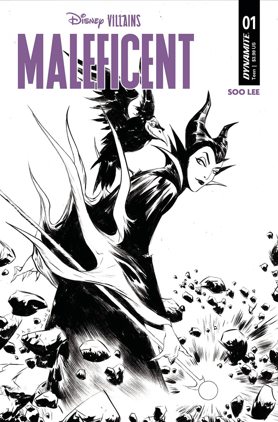 Disney Villains Maleficent #1 Cover I Incentive Jae Lee Black & White Cover