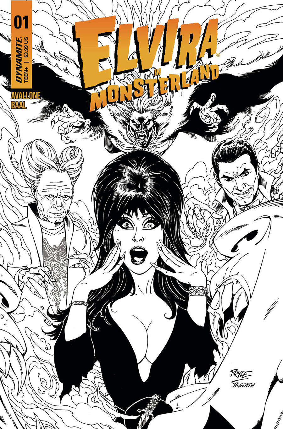 Elvira In Monsterland #1 Cover G Incentive John Royle Black & White Cover