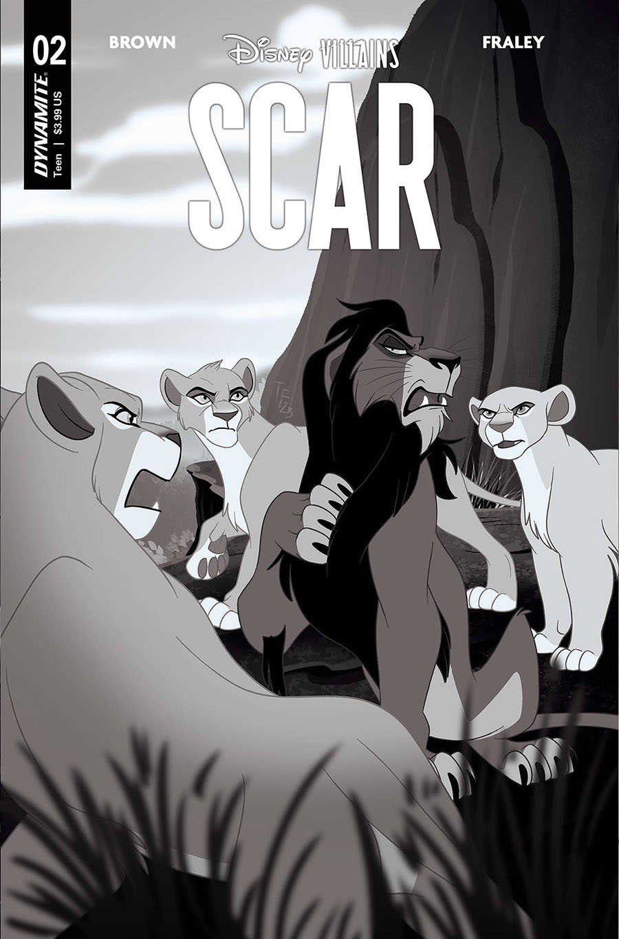 Disney Villains Scar #2 Cover G Incentive Trish Forstner Black & White Cover