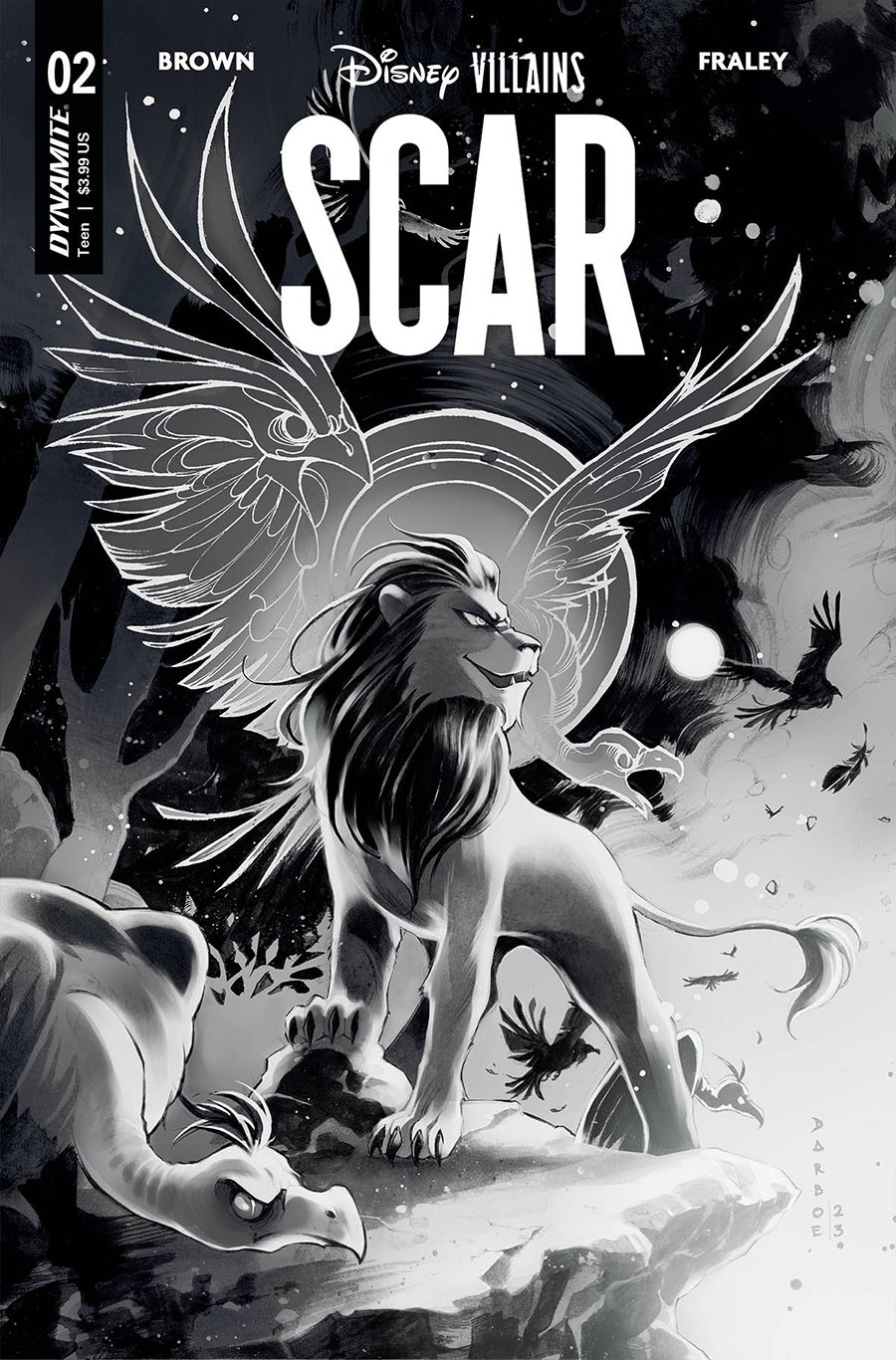 Disney Villains Scar #2 Cover H Incentive Karen Darboe Black & White Cover