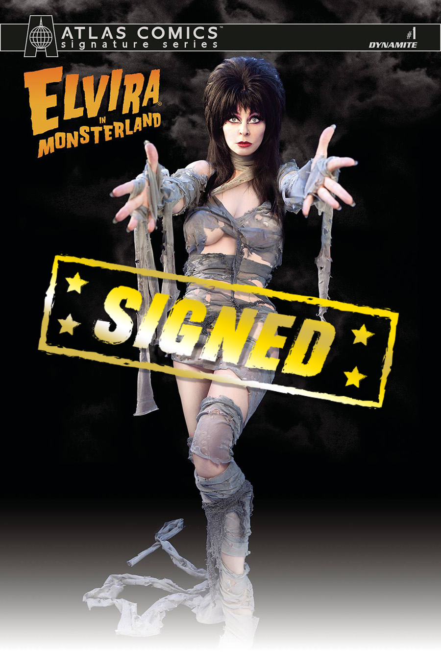 Elvira In Monsterland #1 Cover M Atlas Comics Signature Series Photo Cover Signed By Elvira