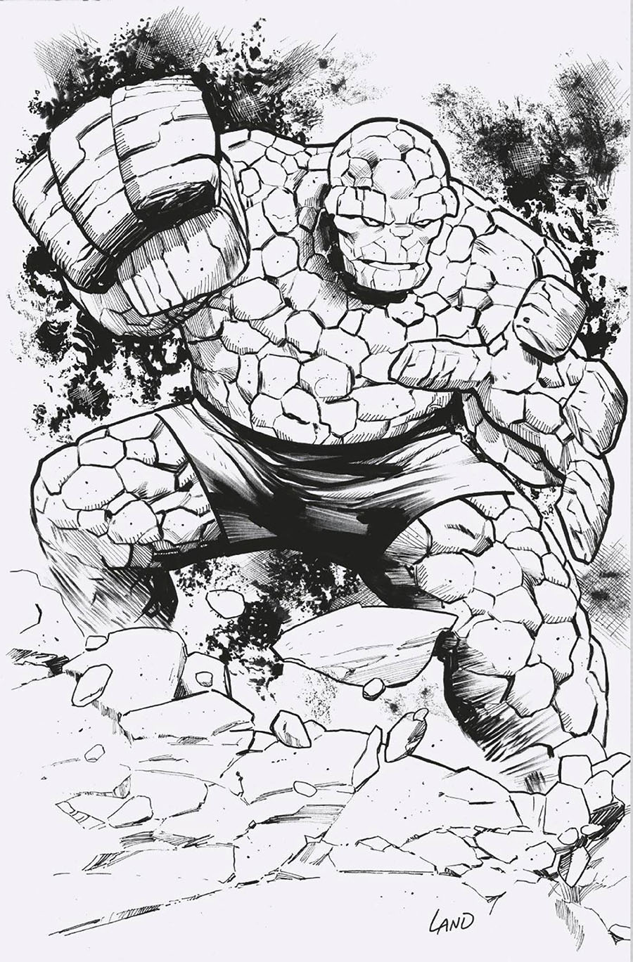 Fantastic Four Vol 7 #7 Cover H Incentive Greg Land Black & White Virgin Cover (#700)