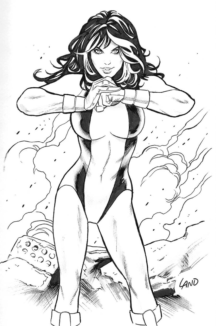 She-Hulk Vol 4 #13 Cover D Incentive Greg Land Black & White Virgin Cover