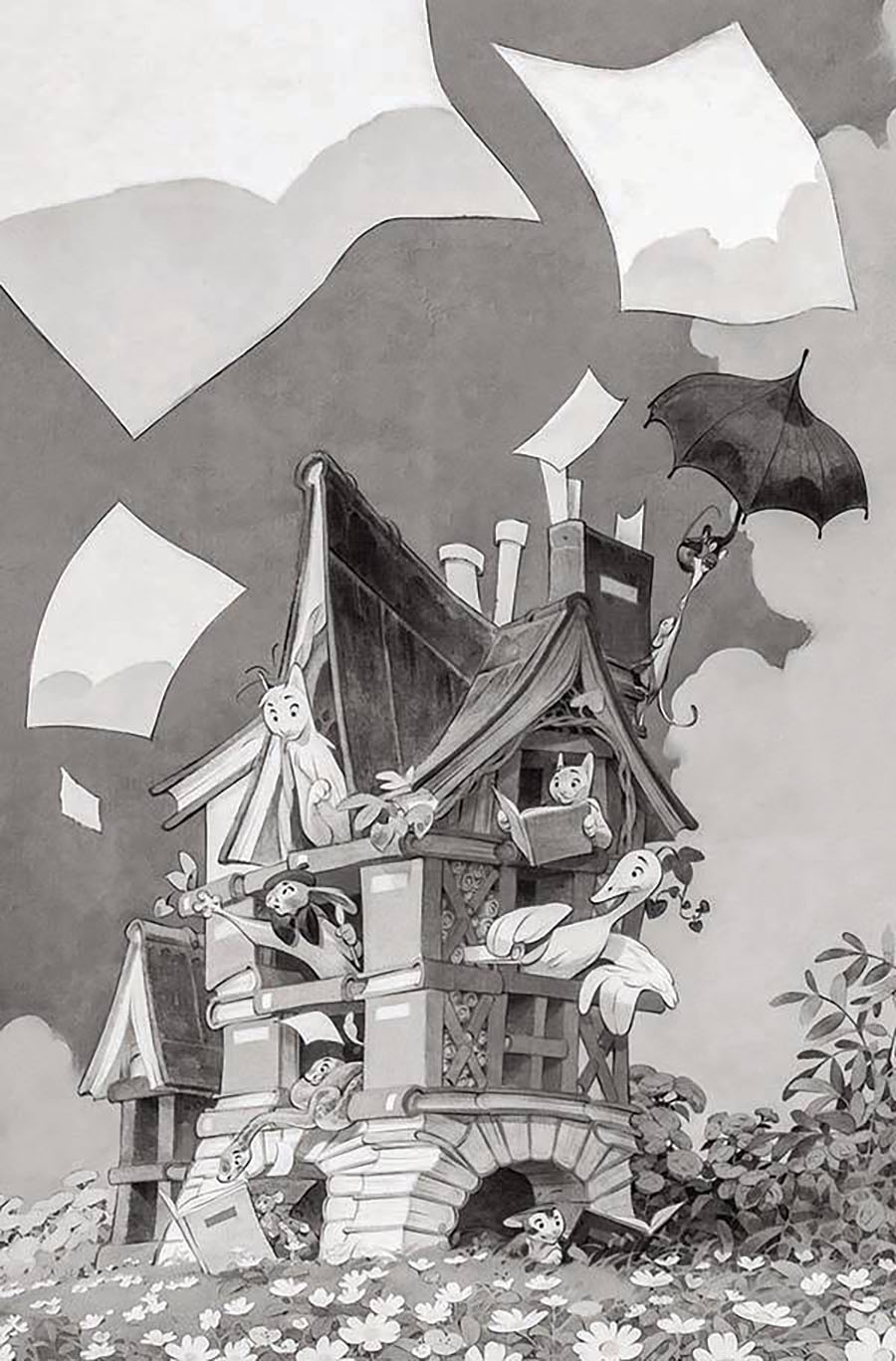 Animal Castle Vol 2 #1 Cover G Incentive Felix Delep Animal Library Black & White Virgin Cover