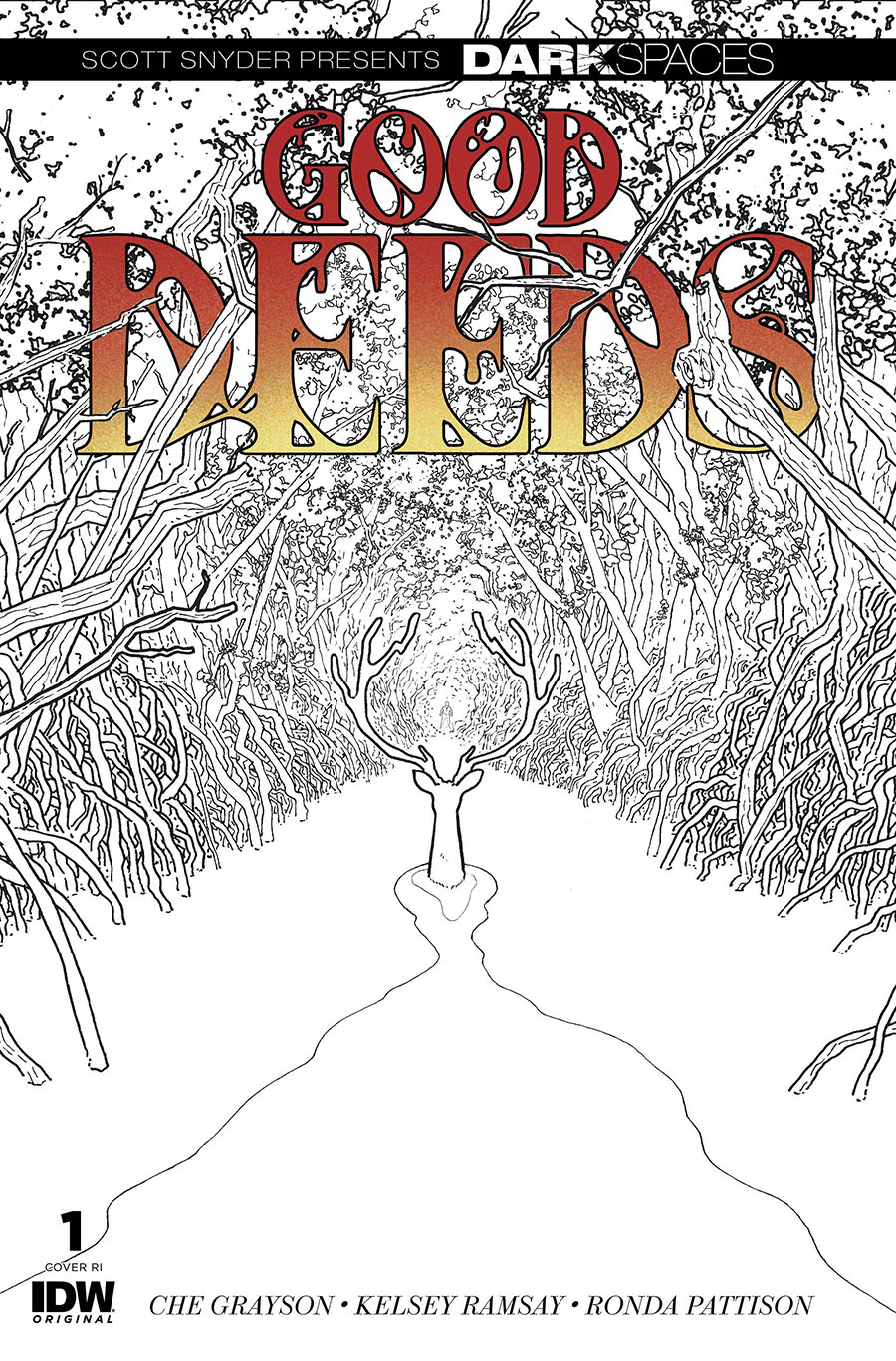 Dark Spaces Good Deeds #1 Cover E Incentive Hayden Sherman Black & White Cover