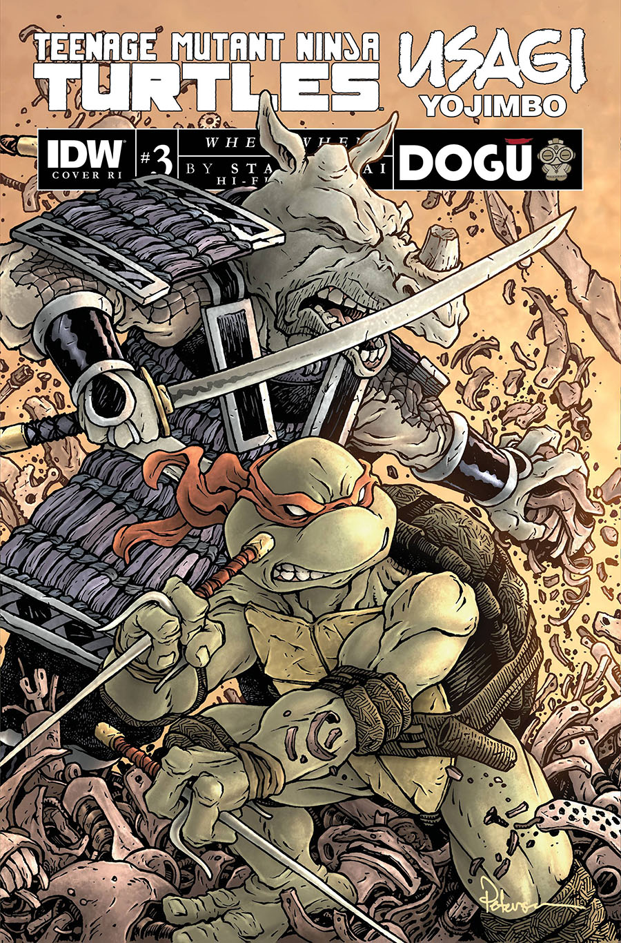 Teenage Mutant Ninja Turtles Usagi Yojimbo WhereWhen #3 Cover E Incentive David Petersen Variant Cover