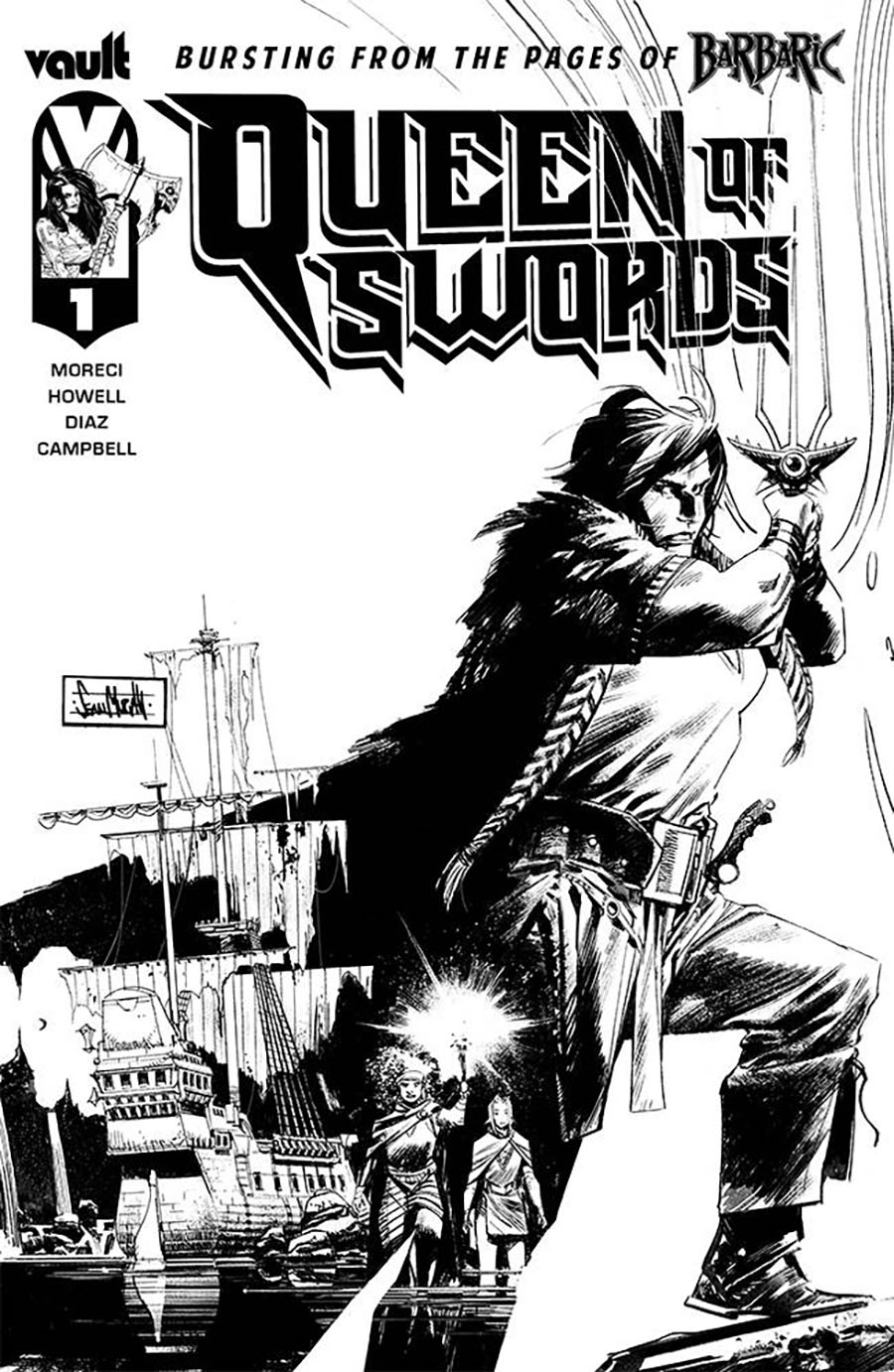 Queen Of Swords A Barbaric Tale #1 Cover H Incentive Sean Gordon Murphy Black & White Variant Cover