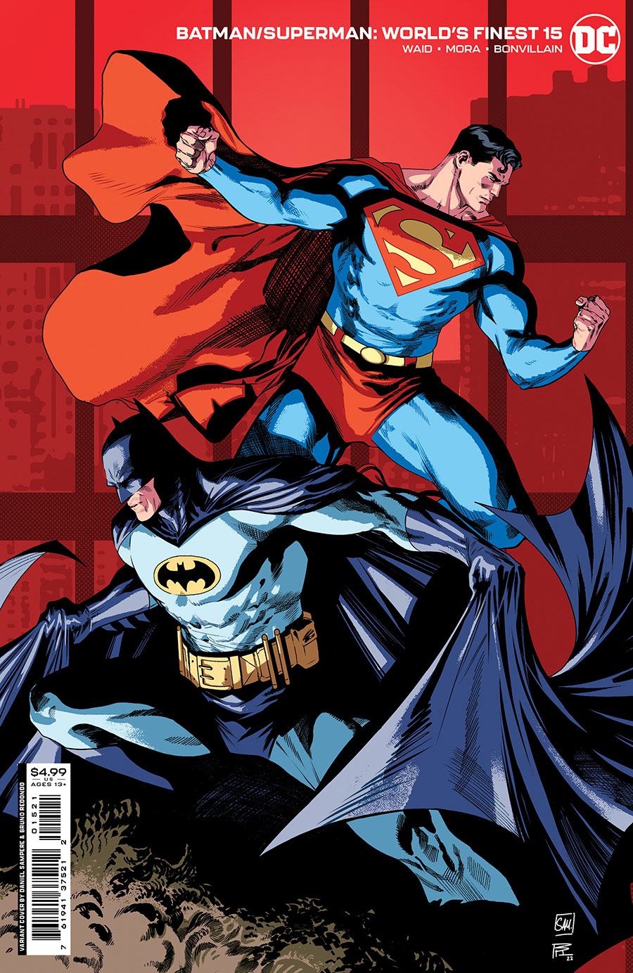 Batman Superman Worlds Finest #15 Cover B Variant Daniel Sampere & Bruno Redondo Card Stock Cover