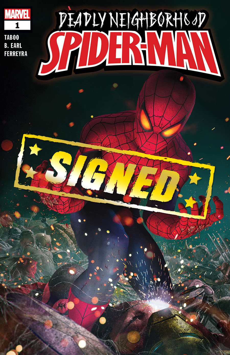 Deadly Neighborhood Spider-Man #1 Cover H DF Signed By Rahzzah