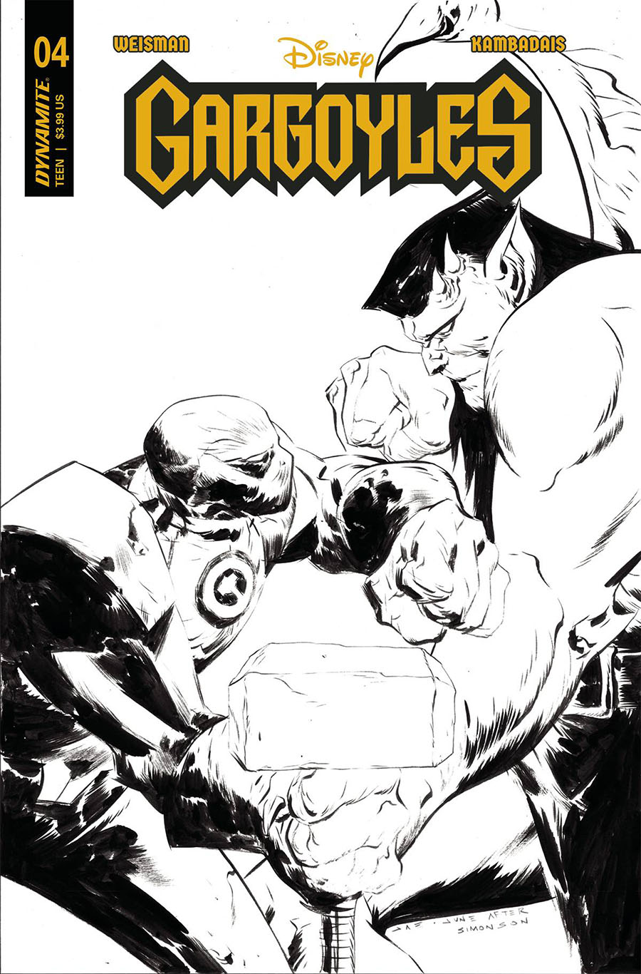 Gargoyles Vol 3 #4 Cover W Incentive Jae Lee Line Art Cover