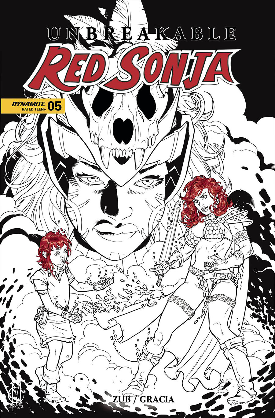 Unbreakable Red Sonja #5 Cover Q Incentive Giuseppe Matteoni Black & White Cover