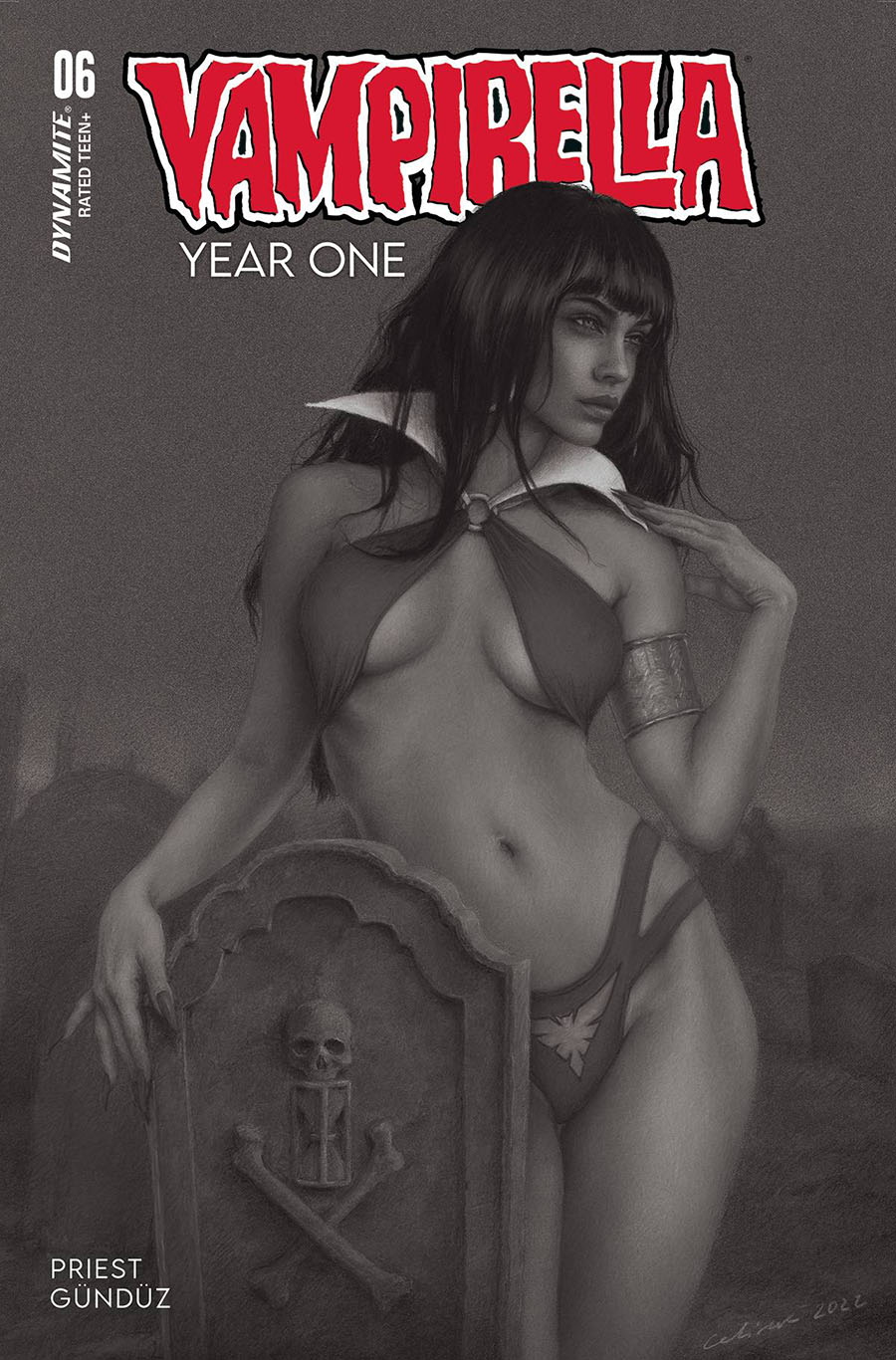 Vampirella Year One #6 Cover S Incentive Celina Black & White Cover