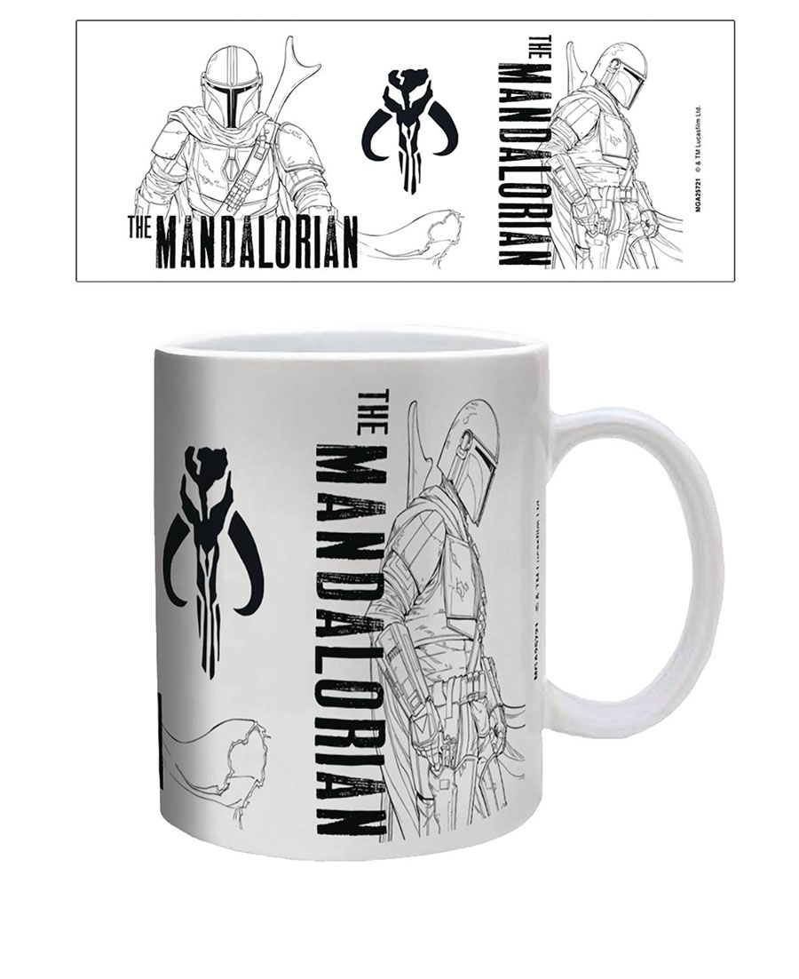 Star Wars The Mandalorian Ceramic Mug - Line Art