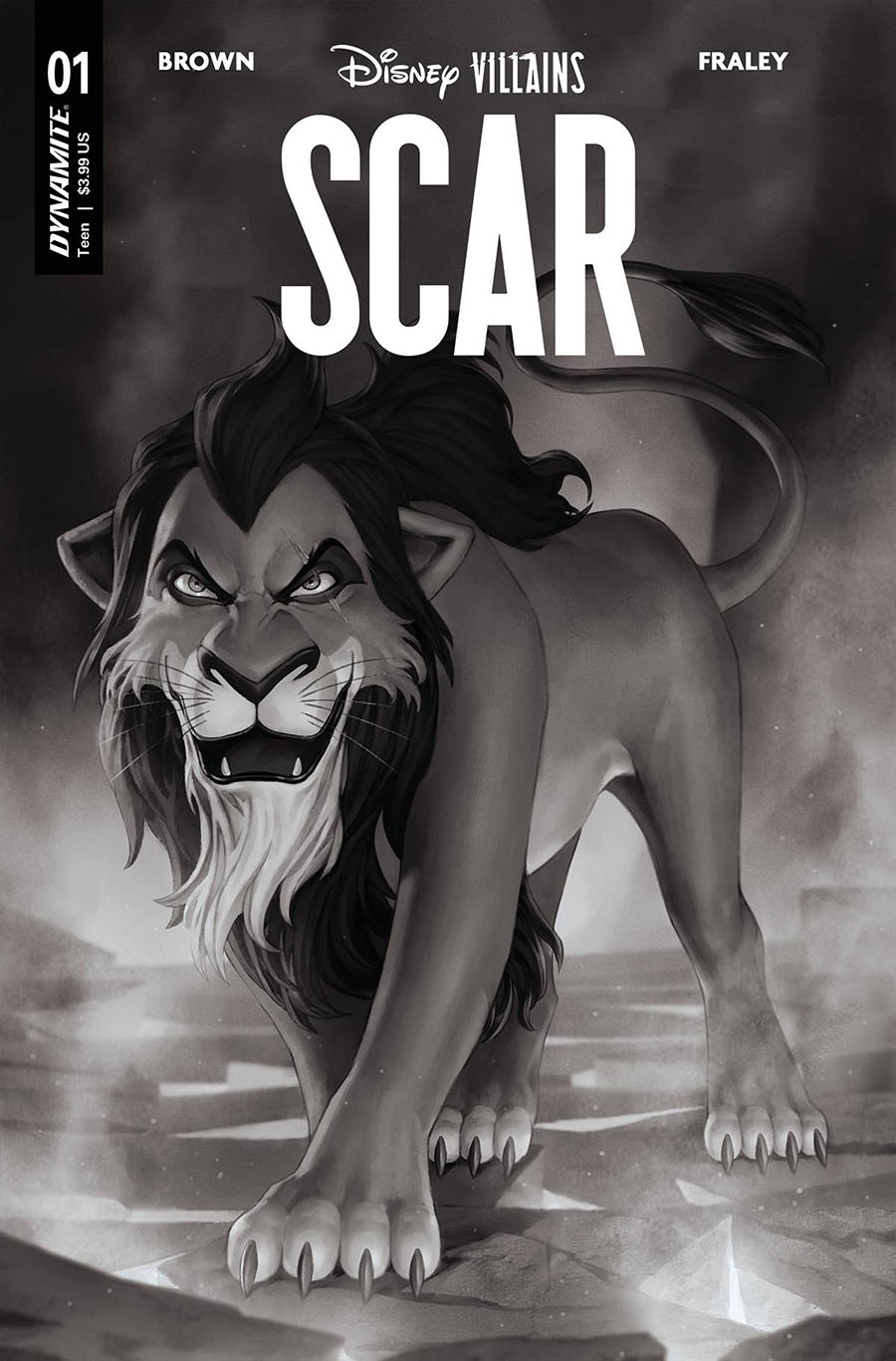 Disney Villains Scar #1 Cover Z Incentive Junggeun Yoon Black & White Cover