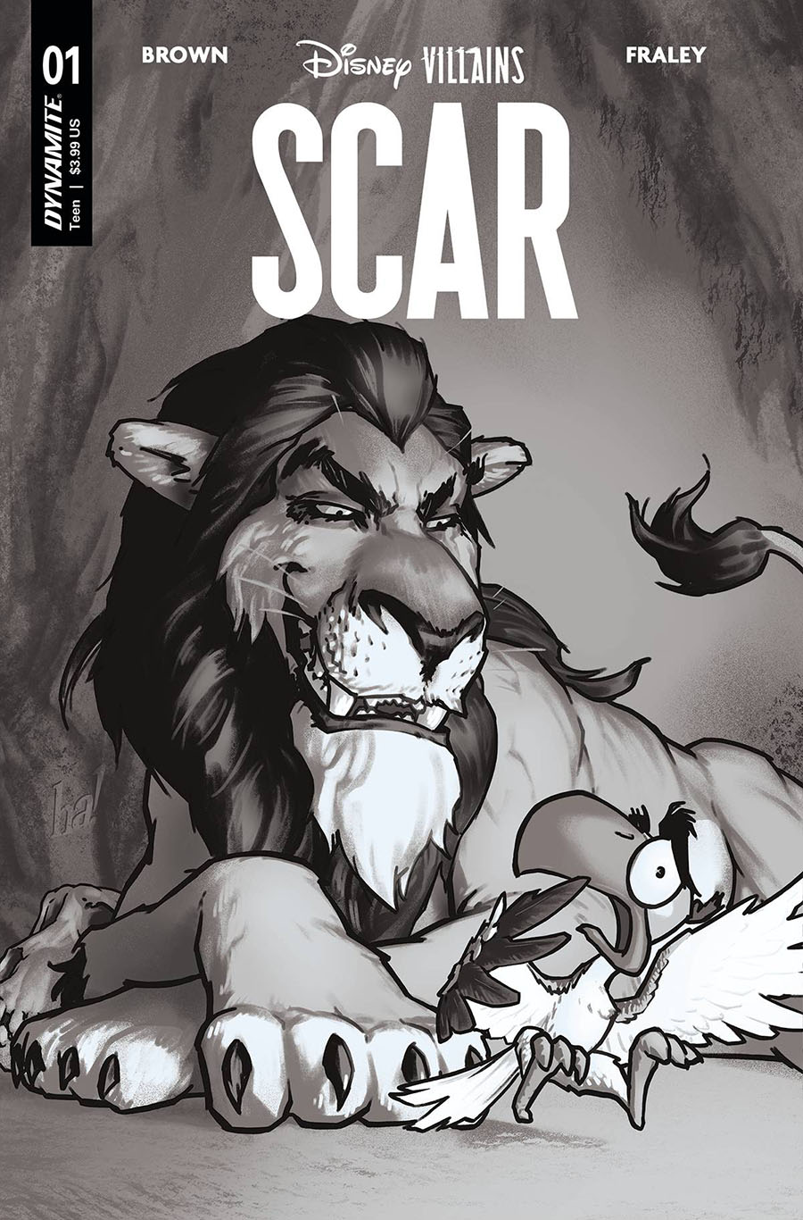 Disney Villains Scar #1 Cover Z-A Incentive Gene Ha Black & White Cover