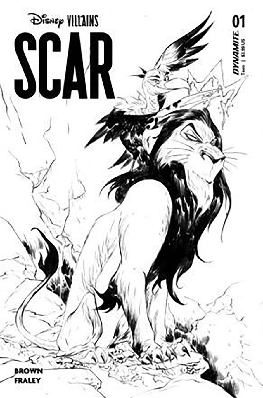 Disney Villains Scar #1 Cover Z-B Incentive Jae Lee Black & White Cover