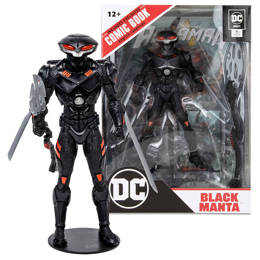 DC Direct Aquaman Wave 3 Black Manta 7-Inch Action Figure With Comic Case