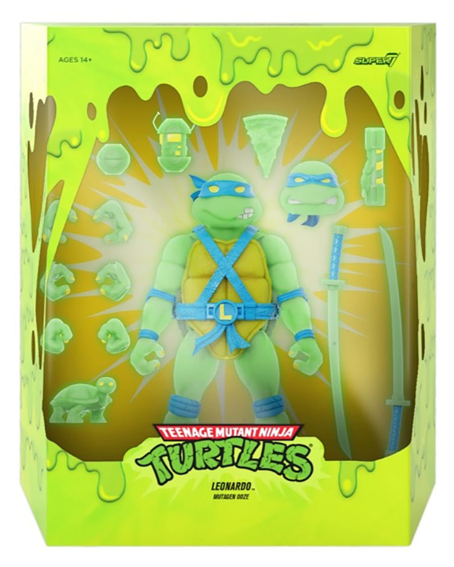 Teenage Mutant Ninja Turtles Ultimate Action Figure - Leonardo Mutagen Ooze Glow-In-The-Dark