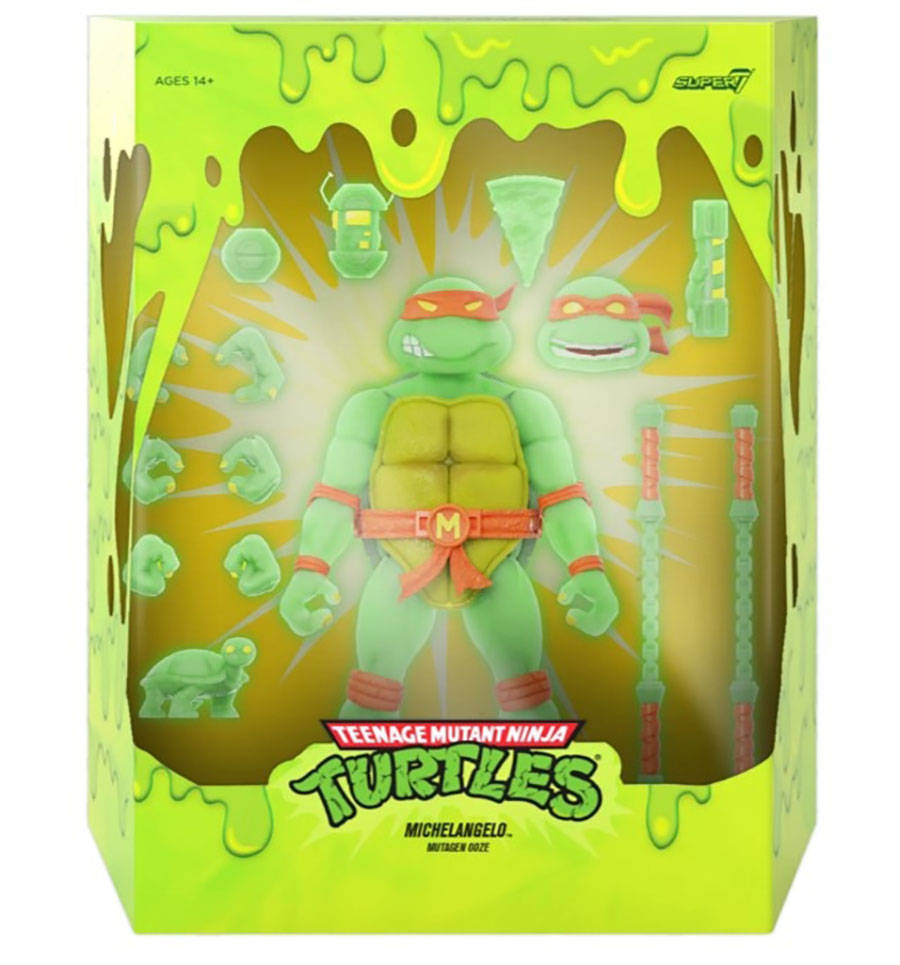 Teenage Mutant Ninja Turtles Ultimate Action Figure - Michelangelo Mutagen Ooze Glow-In-The-Dark
