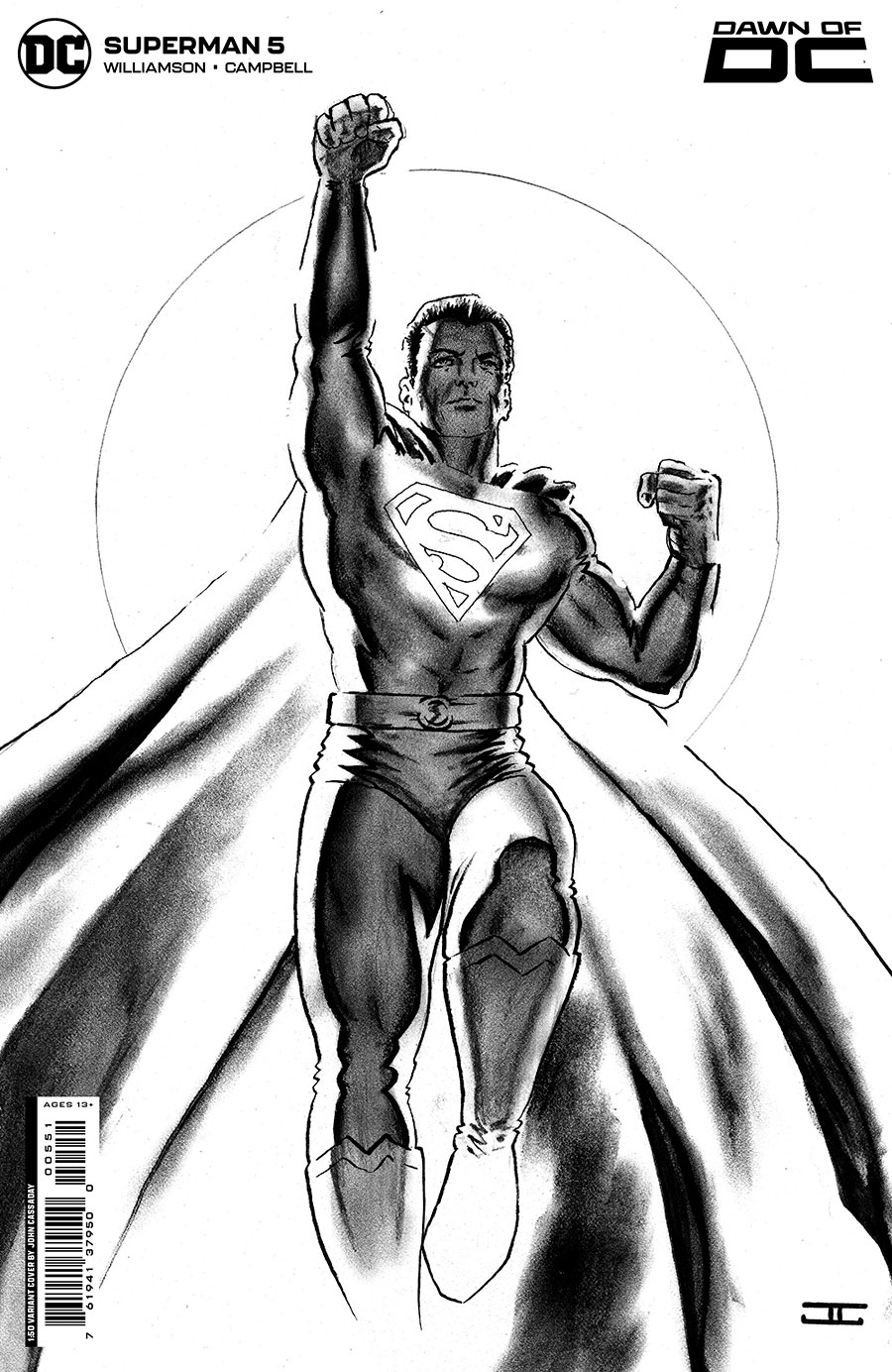 Superman Vol 7 #5 Cover G Incentive John Cassaday Black & White Card Stock Variant Cover