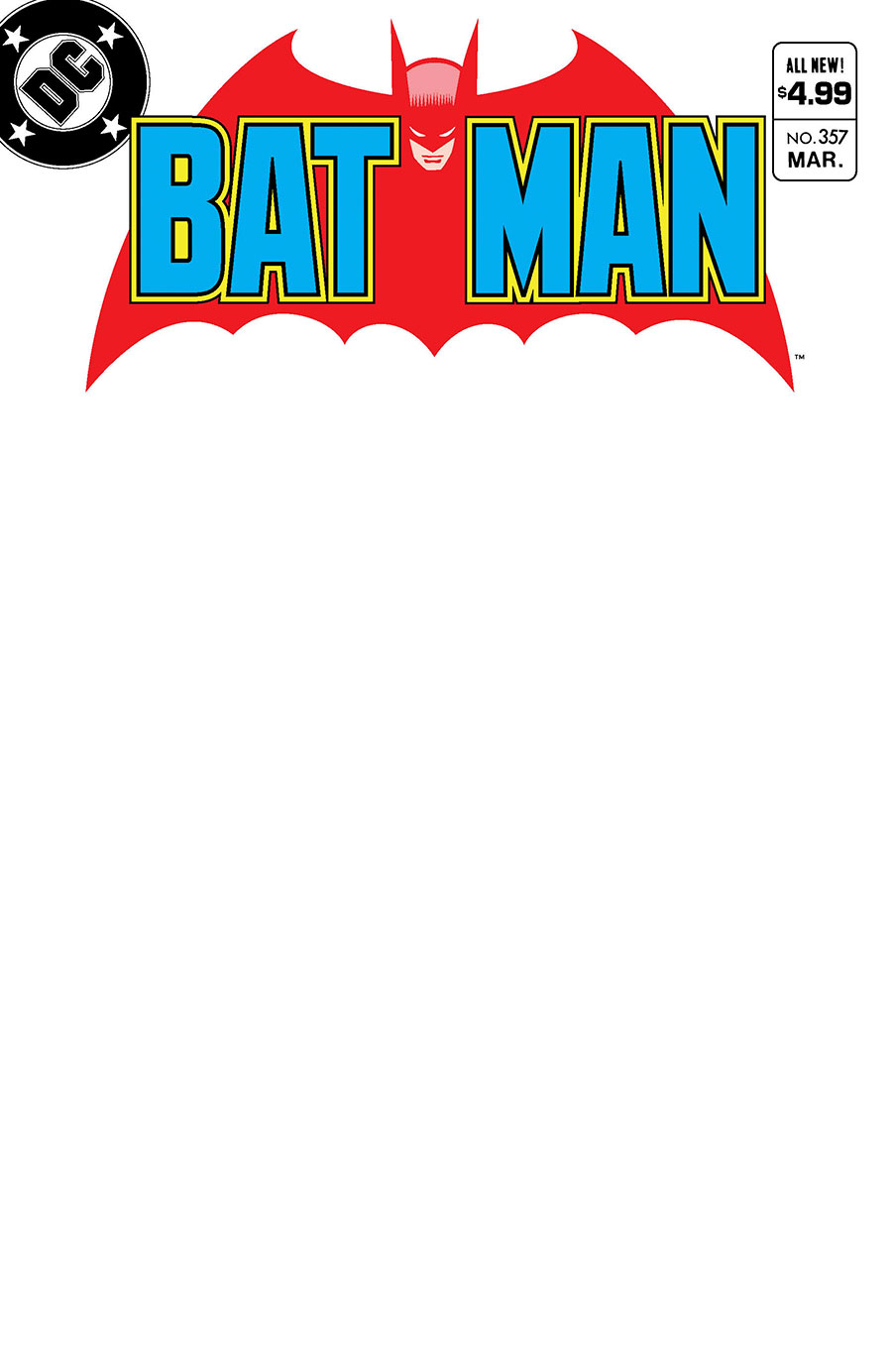 Batman #357 Facsimile Edition Cover D 2nd Ptg Blank Variant Cover