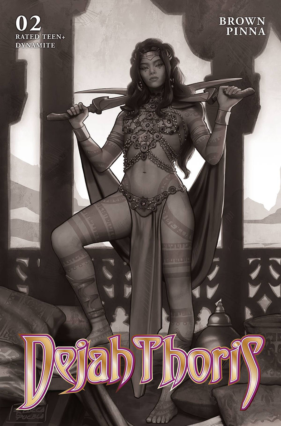 Dejah Thoris Vol 4 #2 Cover O Incentive Rebeca Puebla Black & White Cover