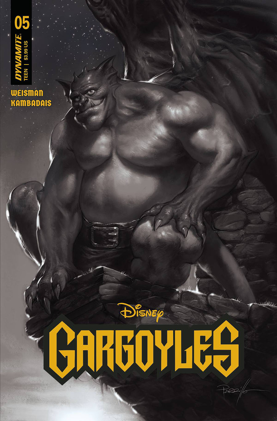Gargoyles Vol 3 #5 Cover Z Incentive Lucio Parrillo Black & White Cover