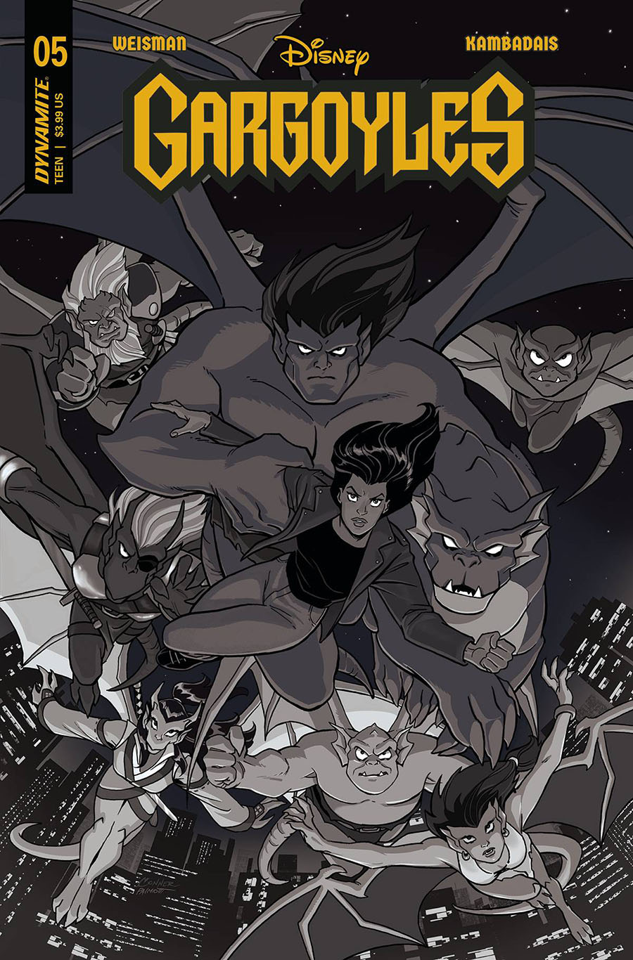 Gargoyles Vol 3 #5 Cover Z-D Incentive Amanda Conner Black & White Cover