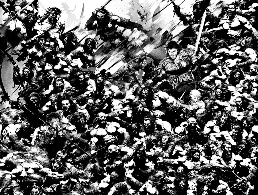 Last Barbarians #5 Cover F Variant Brian Haberlin Black & White Virgin Wraparound Cover