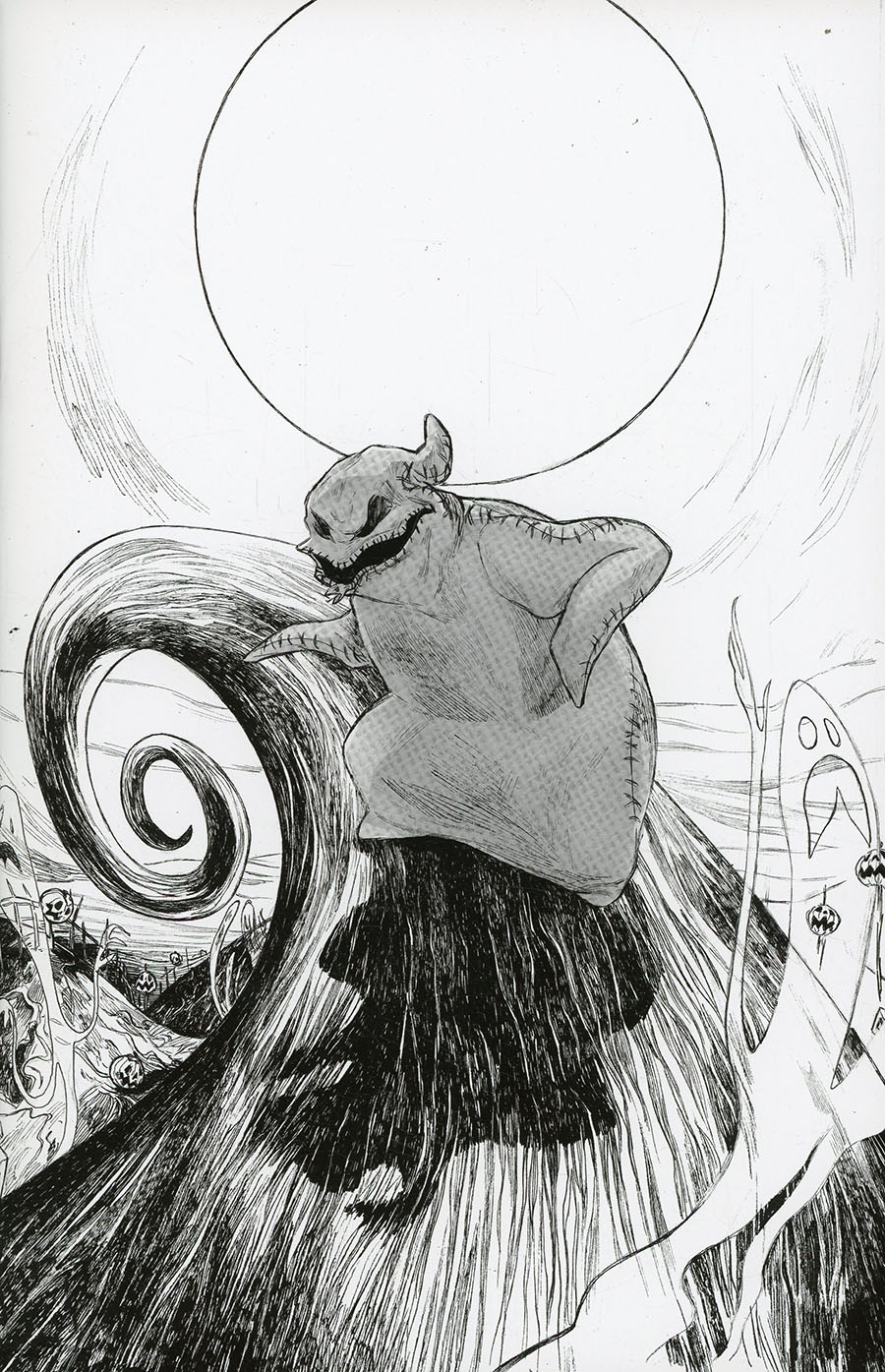 Nightmare Before Christmas Battle For Pumpkin King #3 Cover B Variant Black & White Virgin Cover