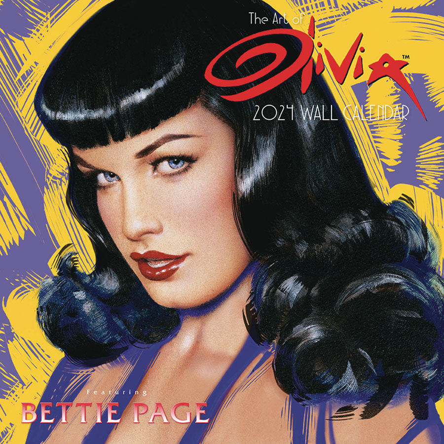 Olivia Featuring Bettie Page 2024 Wall Calendar