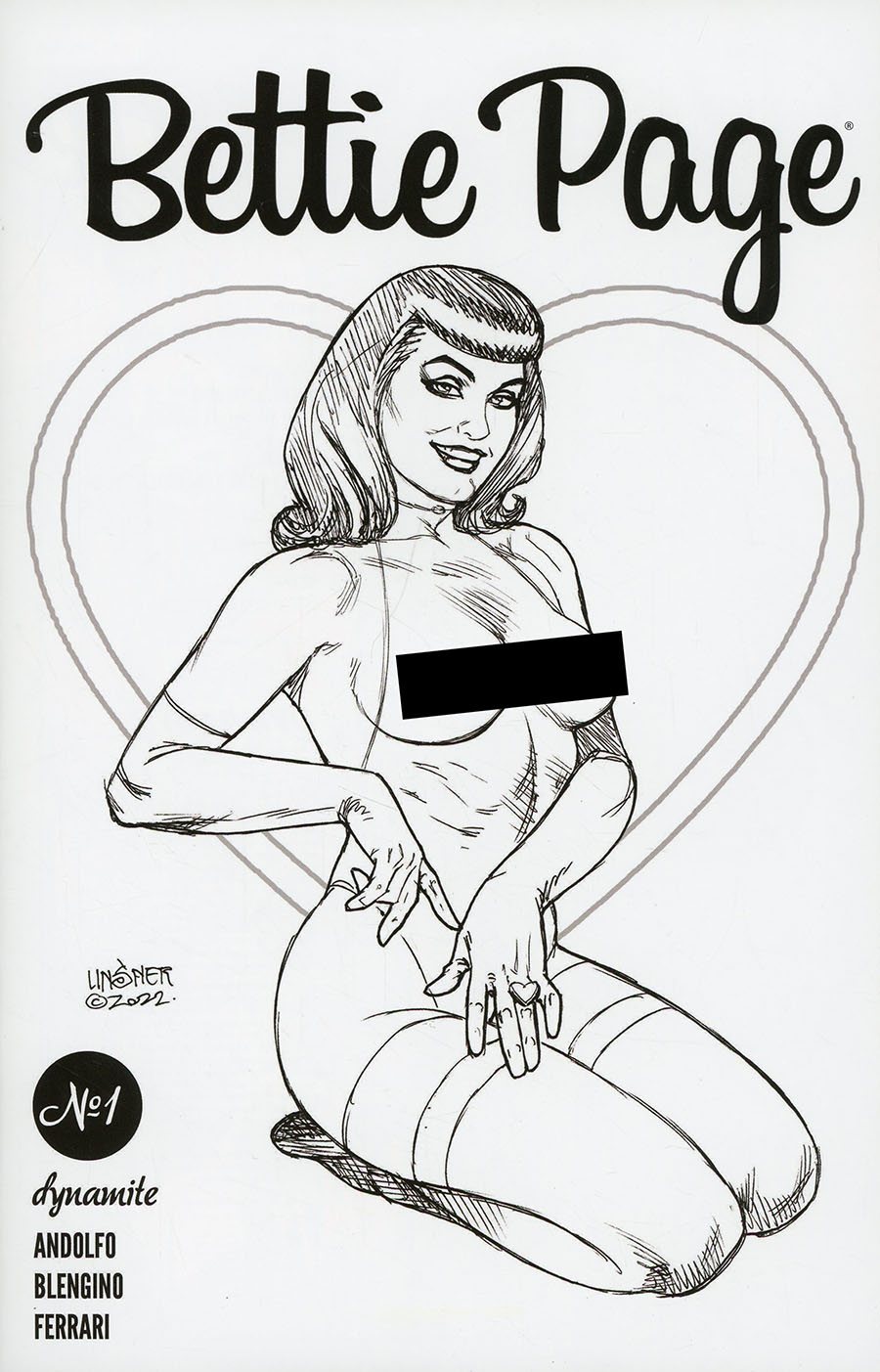 Bettie Page Vol 4 #1 Cover K Incentive Joseph Michael Linsner Line Art Cover