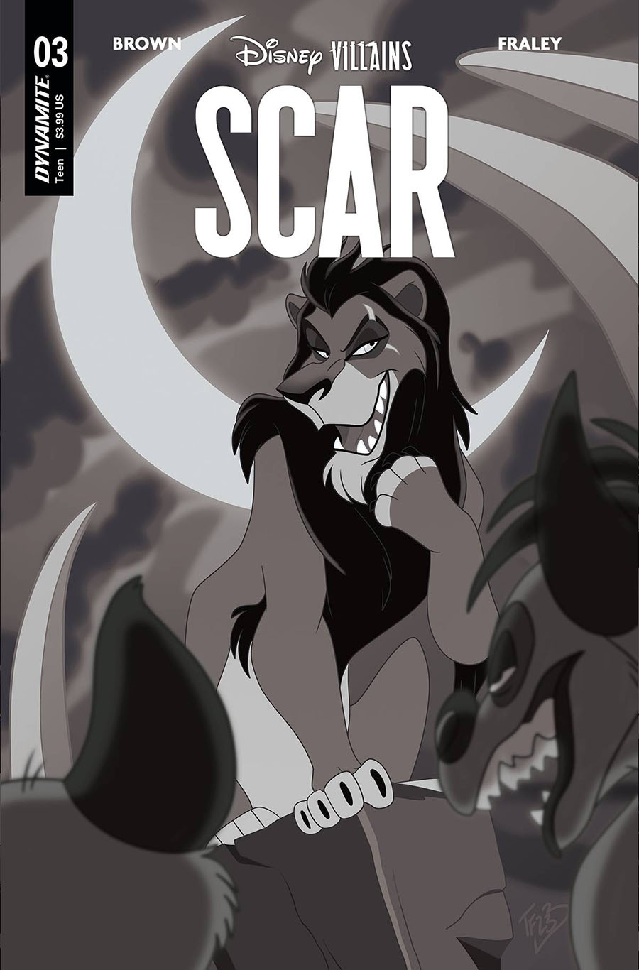 Disney Villains Scar #3 Cover G Incentive Trish Forstner Black & White Cover
