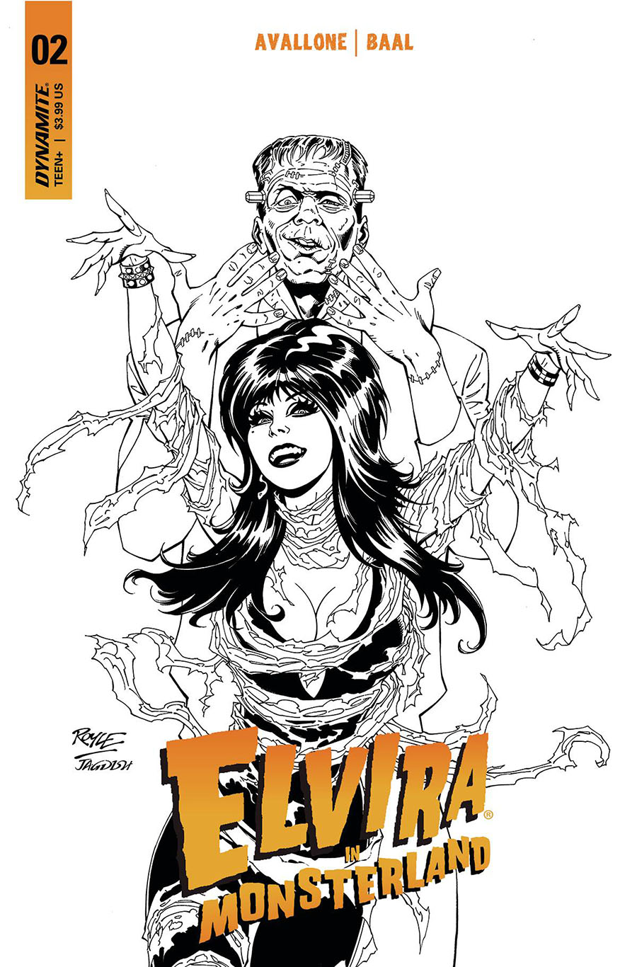 Elvira In Monsterland #2 Cover F Incentive John Royle Black & White Cover