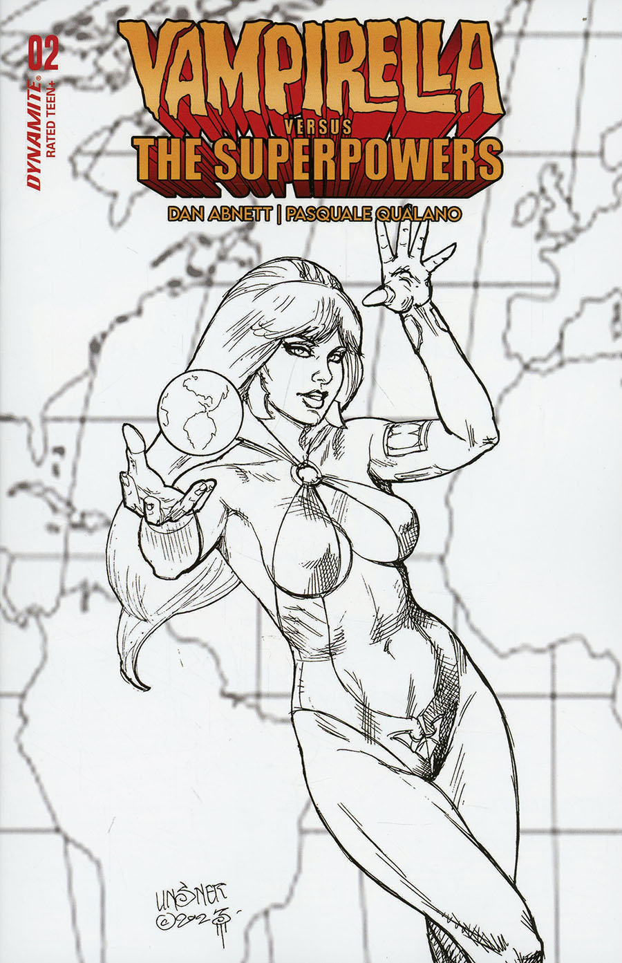 Vampirella vs The Superpowers #2 Cover H Incentive Joseph Michael Linsner Line Art Cover