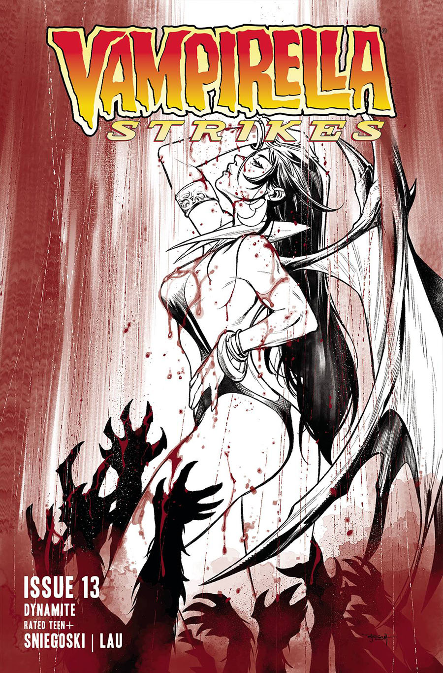 Vampirella Strikes Vol 3 #13 Cover H Incentive Stephen Segovia Black & White Cover