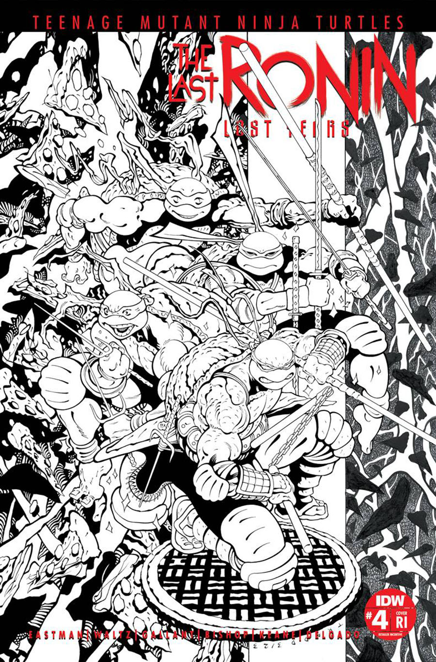 Teenage Mutant Ninja Turtles The Last Ronin The Lost Years #4 Cover E Incentive Tradd Moore Black & White Variant Cover