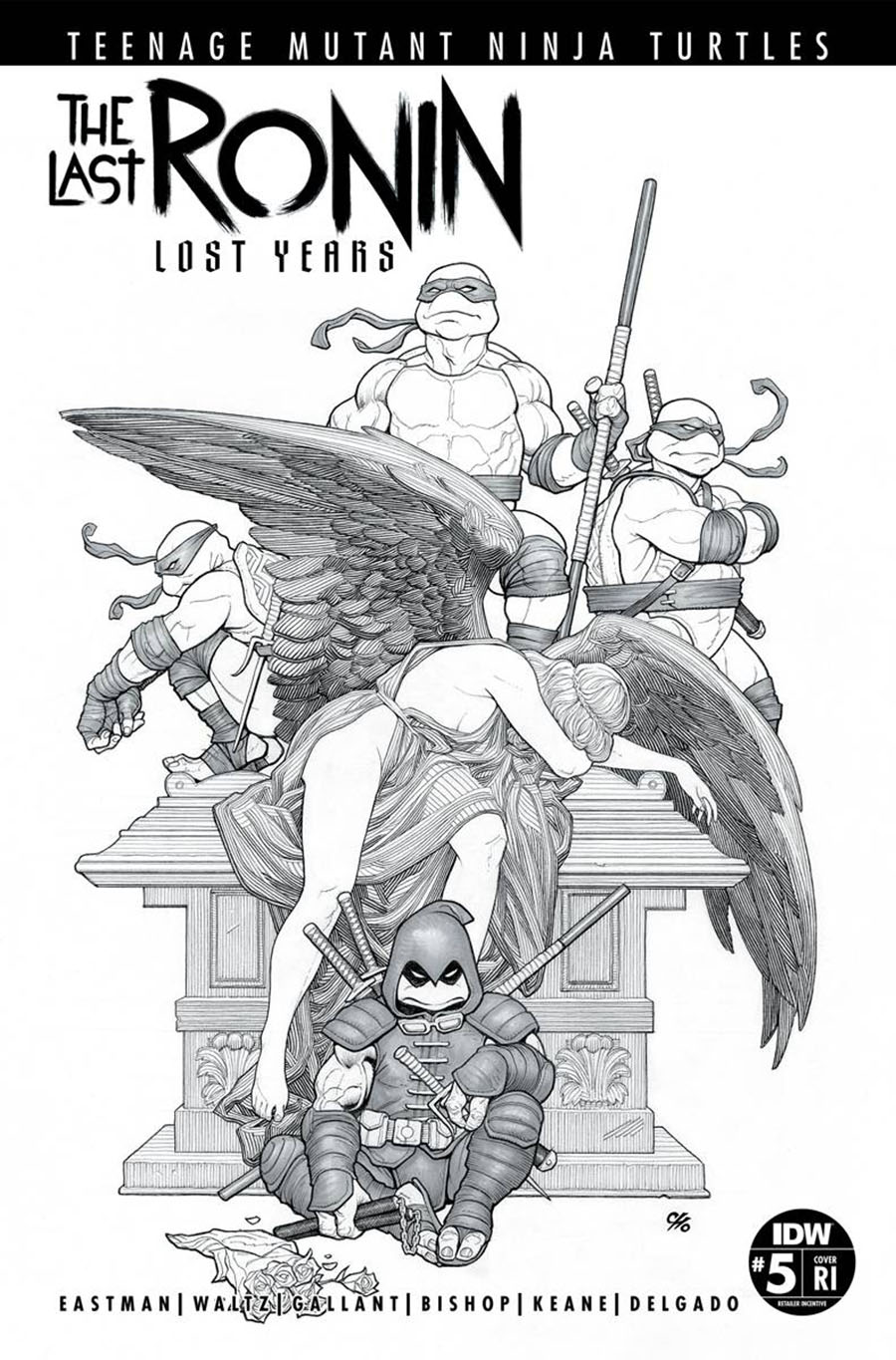 Teenage Mutant Ninja Turtles The Last Ronin The Lost Years #5 Cover E Incentive Frank Cho Black & White Variant Cover